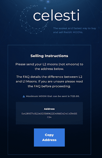 Celesti Selling Instructions