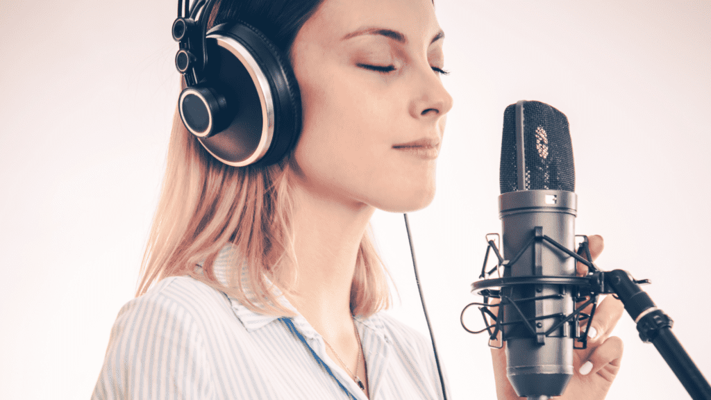 woman doing a voice over