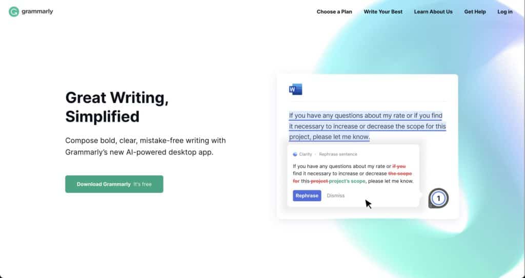 Grammarly Homepage Screenshot