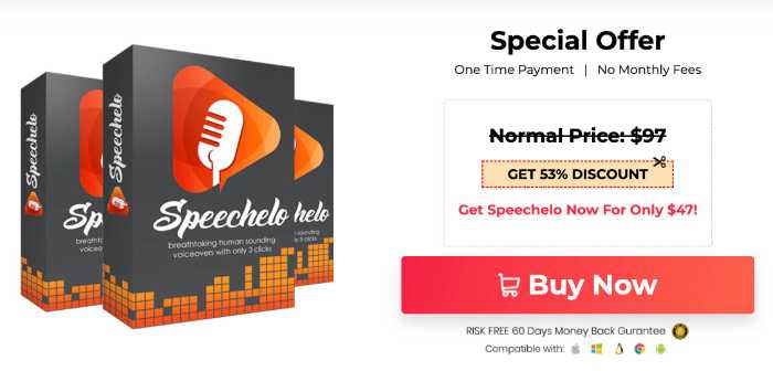 Screenshot of Speechelo pricing