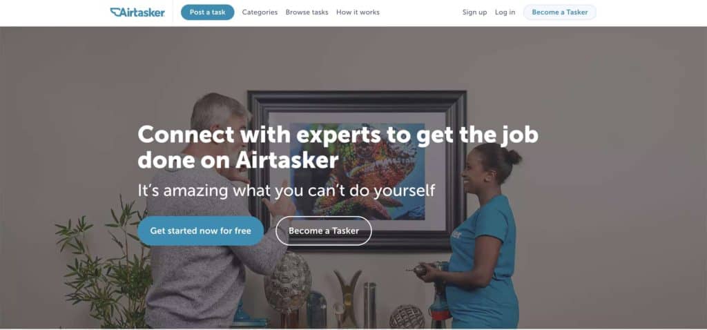 Screenshot of Airtasker home page