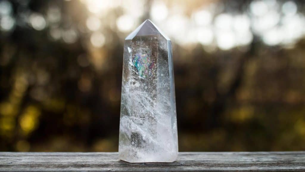 Clear quartz crystal for clarity