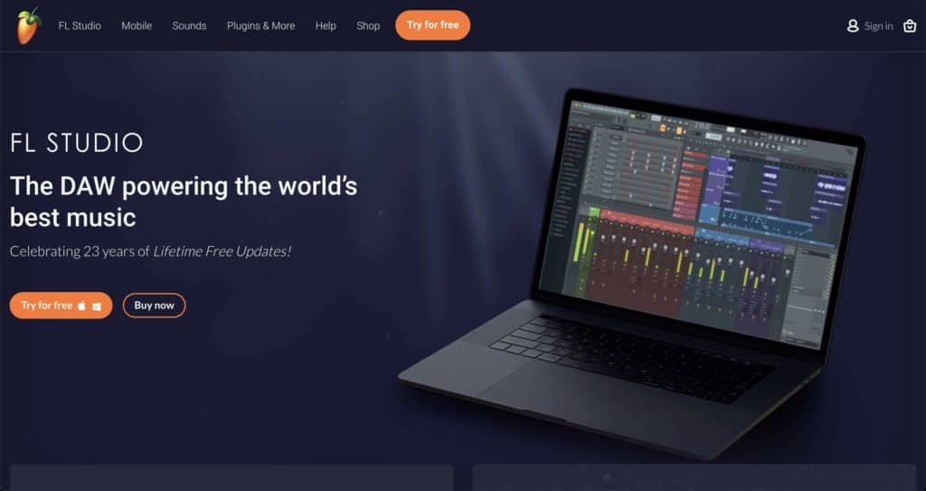 Image-Line FL Studio best beat making software homepage screenshot