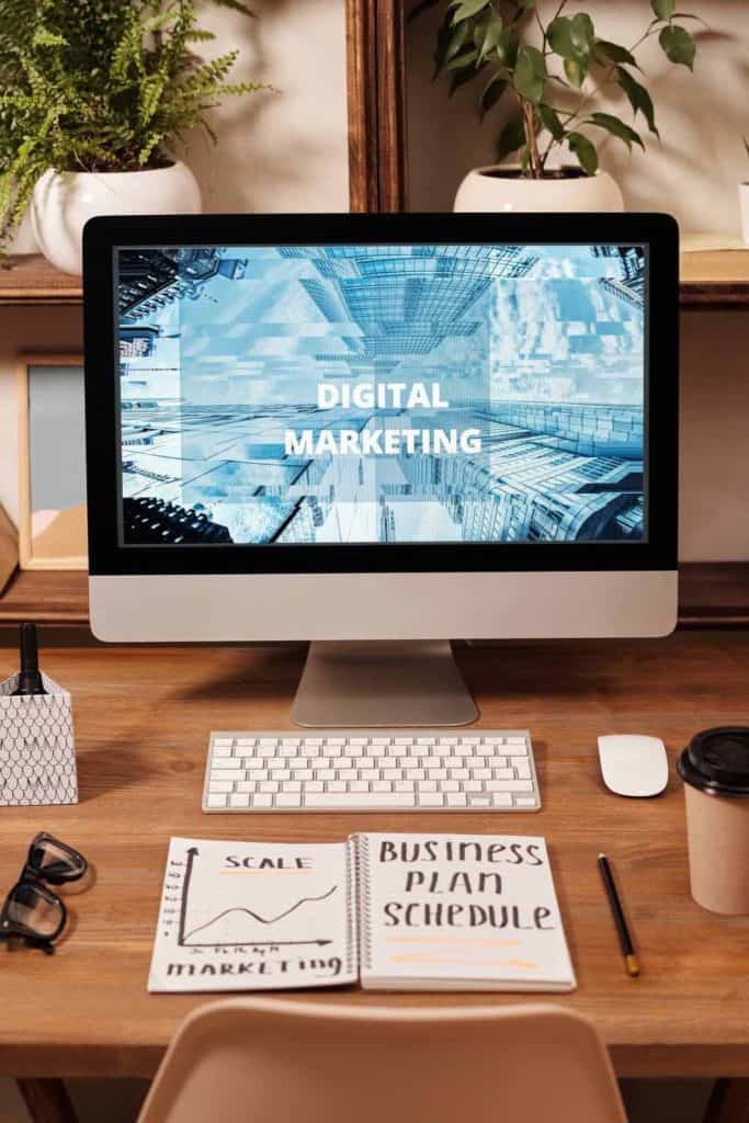 An iMac with a digital marketing website